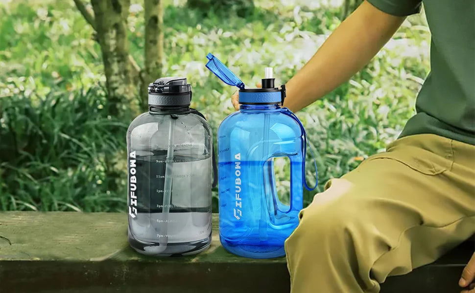 3 Liter Water Bottles with Times to Drink Motivational Straw Sports Big Jug with Handle Leak Proof BPA Free for Men and Women