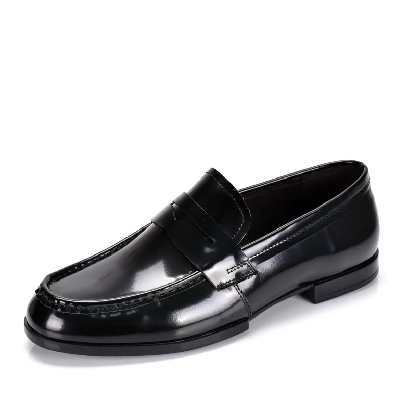 Luxury Slip On Dress Shoes Men Genuine Leather Italian Loafer Shoes For Men Black Patent Leather Formal Oxford Men Wedding Shoes
