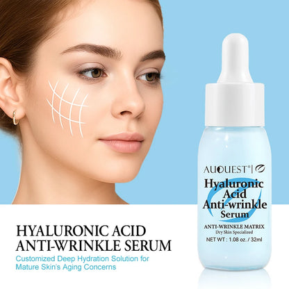 AUQUEST Hyaluronic Acid Anti-Wrinkle Face Serum Anti-Aging Lifting Firming Moisturizing Brightening for Glowing Skin Care