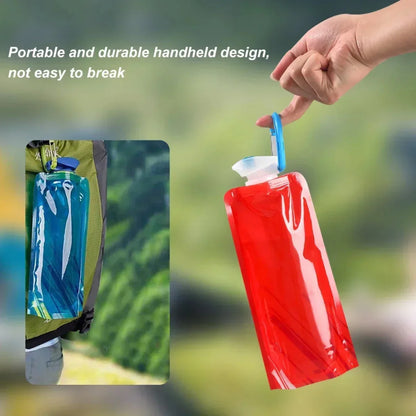 700ml Portable Water Bag Foldable Sports Water Bottle for Hiking Camping Outdoor Activities Reusable Soft Hydration Bladder