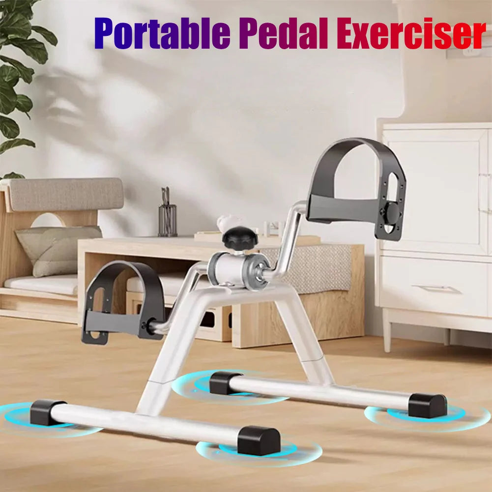 Portable Pedal Exerciser Mini Exercise Bicycle Adjustable Resistance Home Bike Trainer Indoor Under Desk Leg Rehabilitation