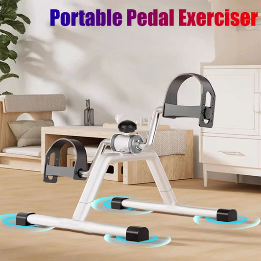 Portable Pedal Exerciser Mini Exercise Bicycle Adjustable Resistance Home Bike Trainer Indoor Under Desk Leg Rehabilitation
