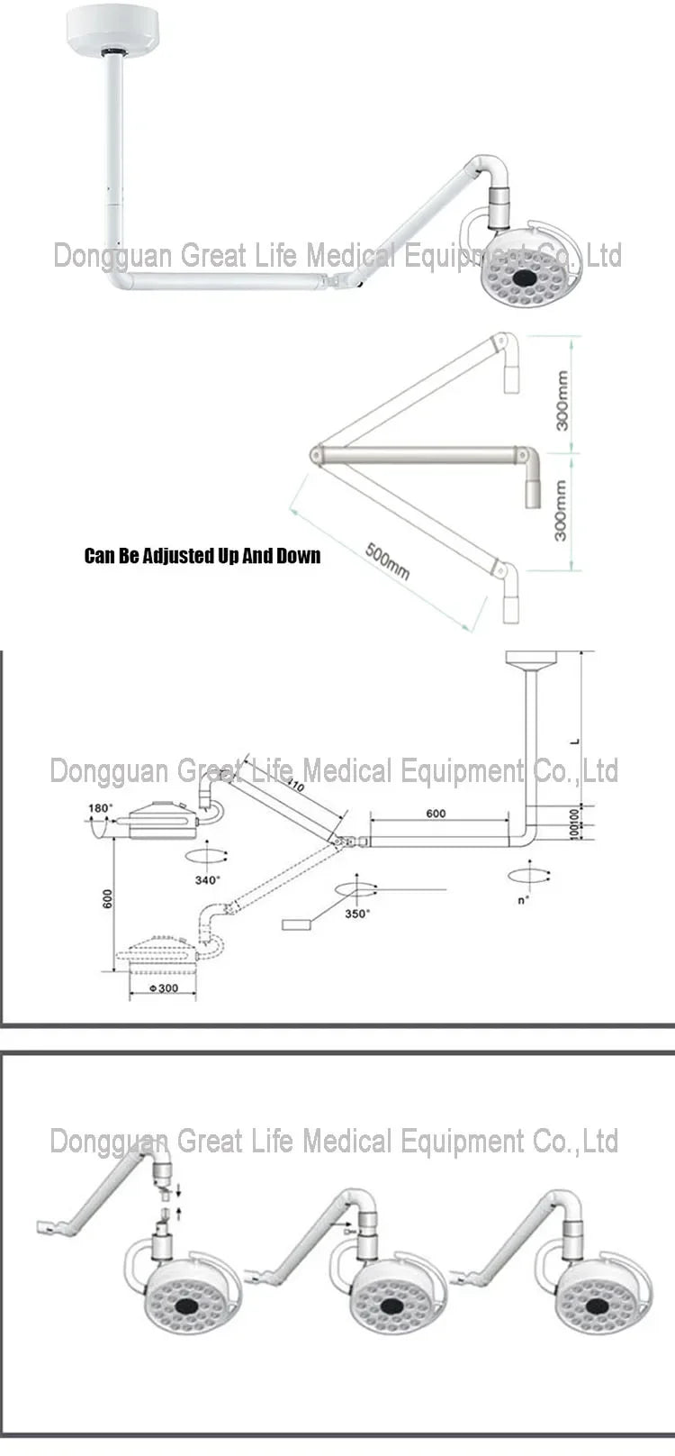 GreatLife Dental Ceiling-mounted 24Leds Lamp Oral Light For Dentistry Clinic Operation Shadowless Surgical Led Lamp With Sensor