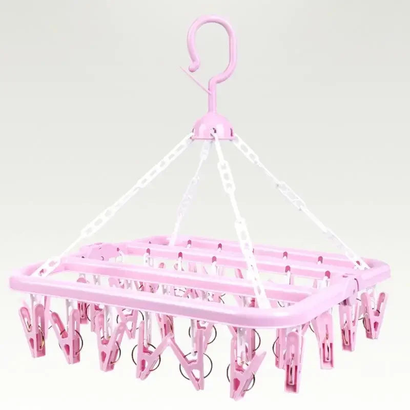 Multifunctional 36-clip Drying Racks Lingerie Socks Rack Folding Hangers Plastic Hangers