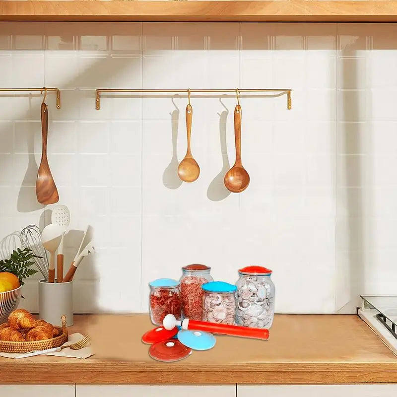 10pcs Vacuum Sealer Jar Lids Vacuum Sealer Attachment Kit Portable Hand Pump Canning Jar Vacuum Sealer Vacuum Saver