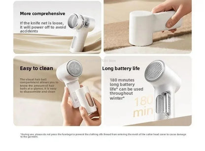 XIAOMI MIJIA Lint Remover 2,Fabric Shaver Clothes,180min Battery,6-Blade Strong Suction,USB Rechargeable,Fluff Pellet Removers