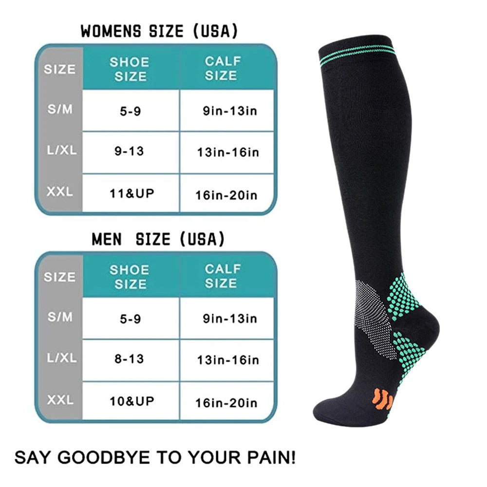 1 Pair Sports Stockings Compression Golf Sports Socks Medical Nursing Stockings Prevent Varicose Veins Socks Fit for Rugby Socks
