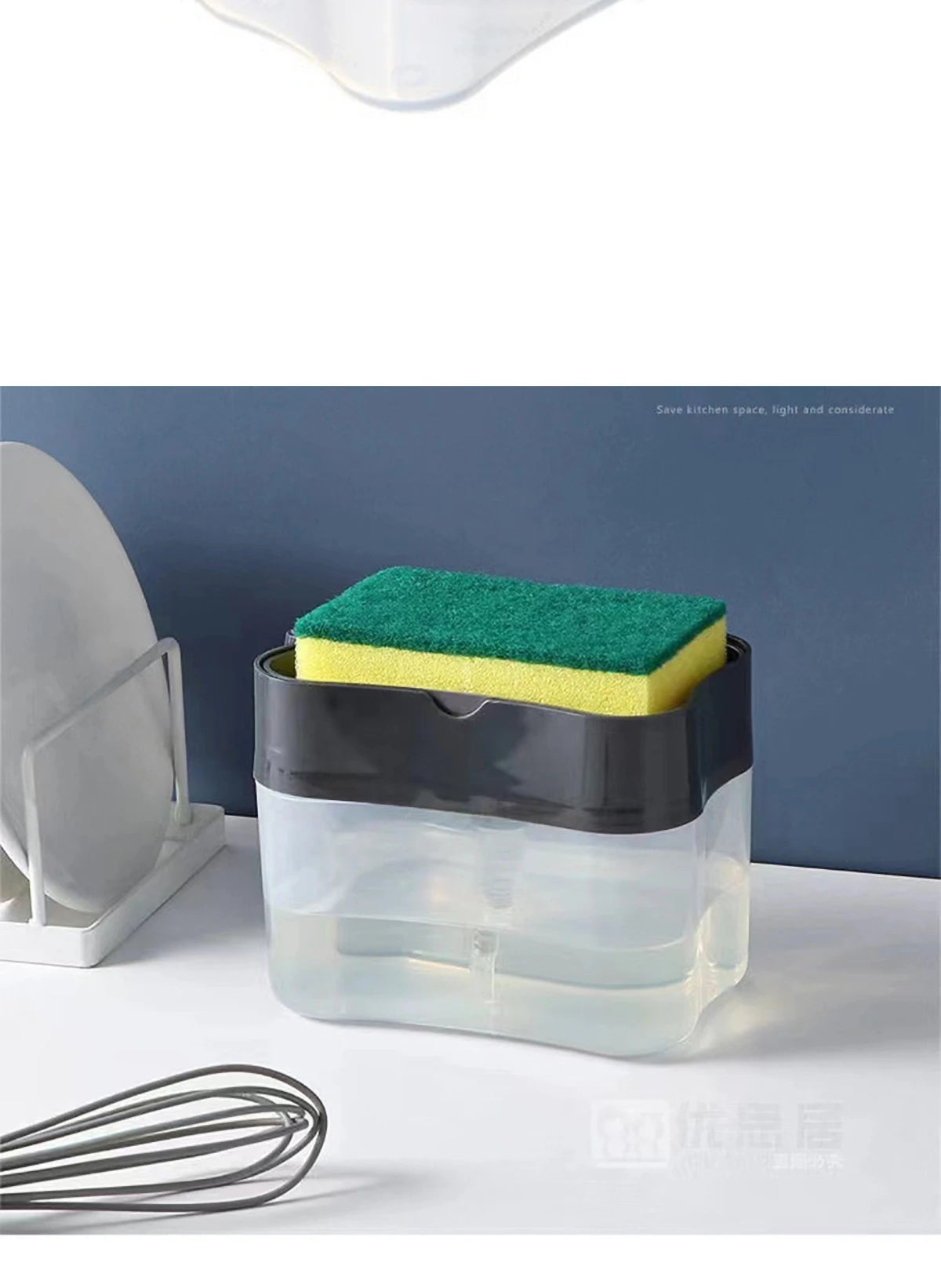 1 Dish Detergent Dispenser Kitchen Detergent Press Portable Soap Dispenser Pak Clean Cloth Dishwashing