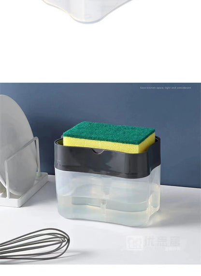 1 Dish Detergent Dispenser Kitchen Detergent Press Portable Soap Dispenser Pak Clean Cloth Dishwashing