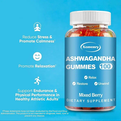 Ashwagandha Gummies - Improve Energy, Keep Youthful, Reduce Food Cravings, Regulate Thyroid Hormone Levels