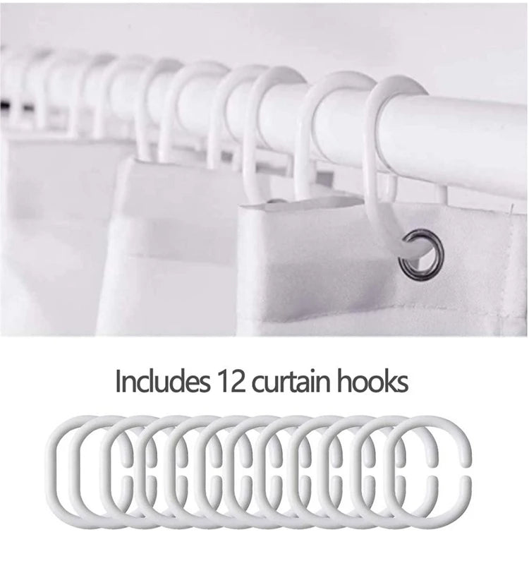 Rose Floral Pink Curtain Shower Curtain, Bathroom Decorative Shower Curtain, Waterproof Shower Curtain with Hooks