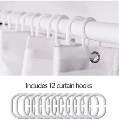 Rose Floral Pink Curtain Shower Curtain, Bathroom Decorative Shower Curtain, Waterproof Shower Curtain with Hooks