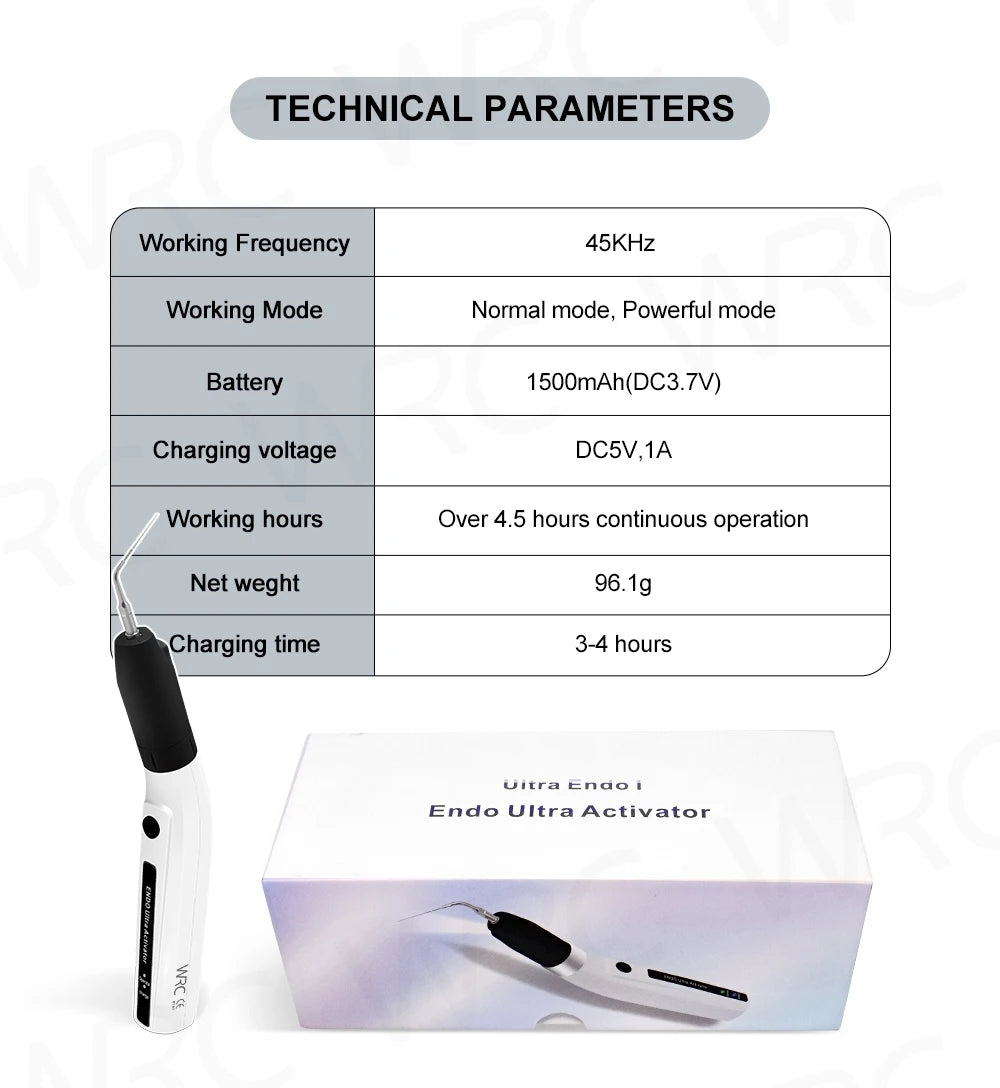 LED Dental Wireless Ultrasonic Activator Endo Ultra Activator Ultrasonic Washing Tooth with 6 Tips Dentistry Tools