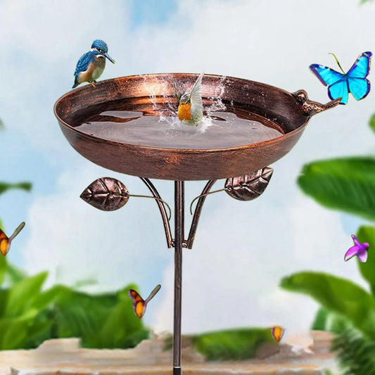 Standing Bird Bath, Bird Bath for Outdoor Garden Metal Bird Basin, Bowl, Water Bath for Birds, Antique Bird Bath, Winterproof