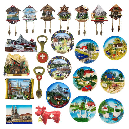 Europe Switzerland 3D Fridge Magnets Tourism Souvenir Refrigerator Magnets Sticker Collection Handicraft Decoration Articles