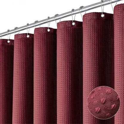 Plain Waffle Waterproof and Mildew-proof Polyester Shower Curtain, Bathroom Curtain, Bathroom Partition Curtain, Shower Curtain