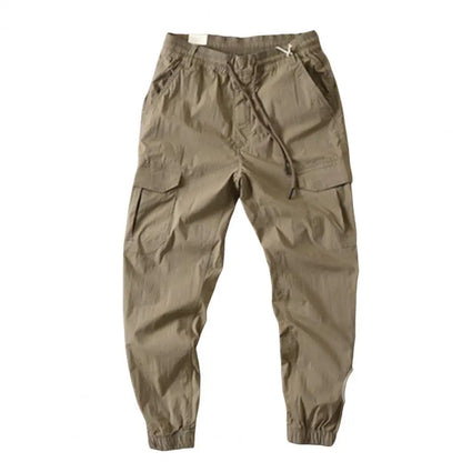 Summer Trousers Wear-resistant Summer Cargo Pants Breathable Multi Pockets Elastic Waist Summer Cargo Pants Mid Waist