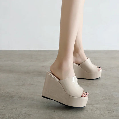 Platform Slippers Women Fashion Shoes Wedge Sandals Solid Color Party Sandles Woman Casual Comfort Designer Summer Footwear