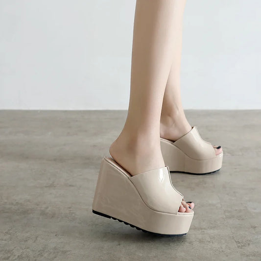 Platform Slippers Women Fashion Shoes Wedge Sandals Solid Color Party Sandles Woman Casual Comfort Designer Summer Footwear
