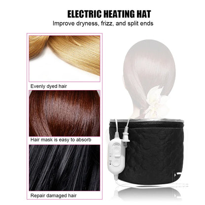 Household Electric Heating Hat Adjustable Hot Oil Treatment Hat for Hair Care Hat Headgear Heating Hat Hot Oil Treatment Hat