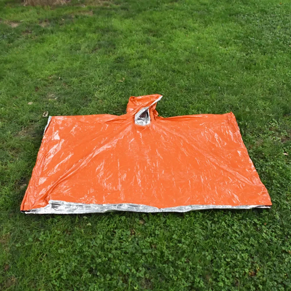 Outdoor Multifunction Raincoat Camping Raincoat Waterproof Survival Emergency Reflective Clothing Camping Gear