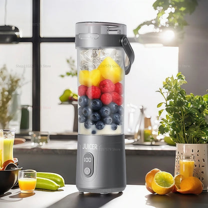 Portable Juice Blender 600ml 12 Blades Fast Blending USB Rechargeable For Outdoor Milkshake Smoothie Electric Juicing Cup