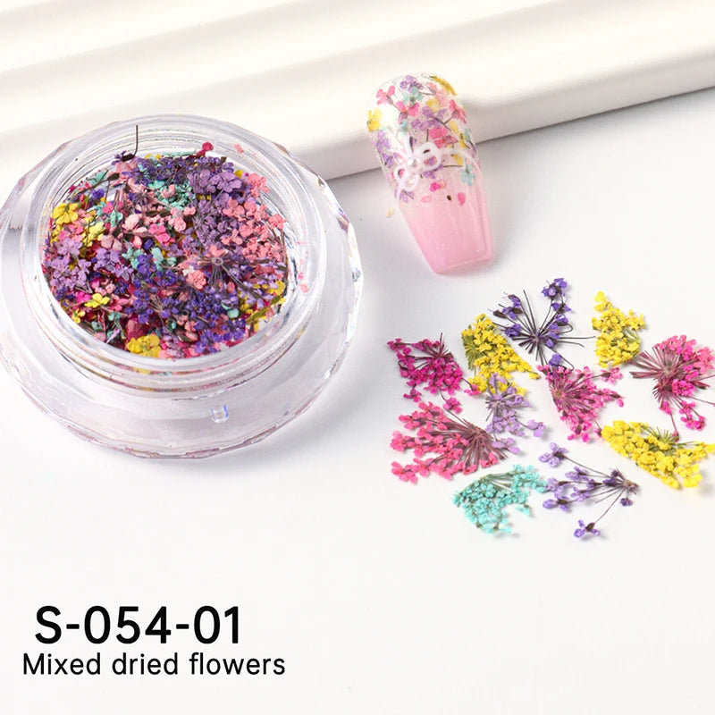 1 Box Nail Art Flower Decoration Delicate Dried Flower Nail Art Decorations Exquisite Nail Art Beauty For Charms Accessories