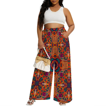 2025 Spring Palazzo Pants for Women High Waisted Wide Leg Stretchy Loose Fit Casual Trousers Party Pants with Pocket