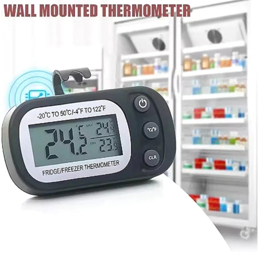 Digital Frigerator Thermometer Fridge And Freezer Thermometer With Large LCD Screen Stand For Room Kitchen