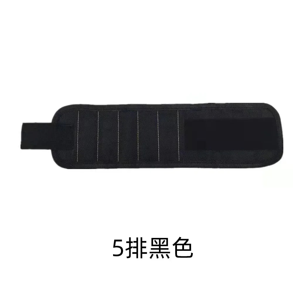 Magnetic Tool Wristband with Magnets Adjustable Workband for Holding Screws Nails Drill Bits Construction Mechanics DIY Repair
