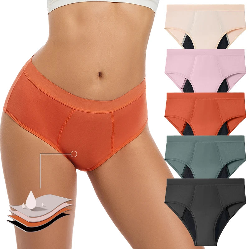 Menstrual Panties Women Abundant Flow Menstrual Period Panties High Waist Menstrual Cycle Absorbent Underwear Leak Proof Panties