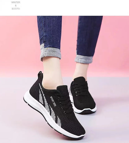 Fashion Women's Sneakers Lightweight Womens Shoes Comfortable Ladies Vulcanized Shoes Outdoor Lace-up Training Shoes Zapatillas