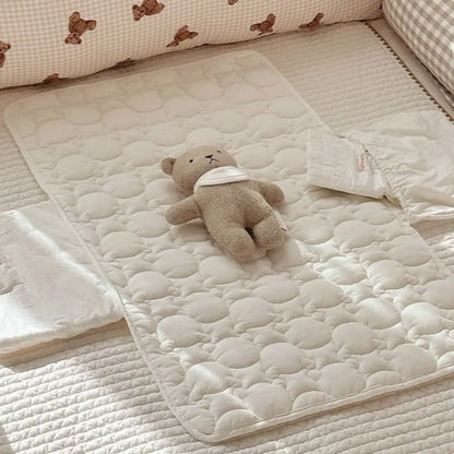 INS Simplicity Korean Diaper Changing Mat for Newborn Cartoon Bear Infant Baby Changing Pad Cover Portable Baby Changing Pad