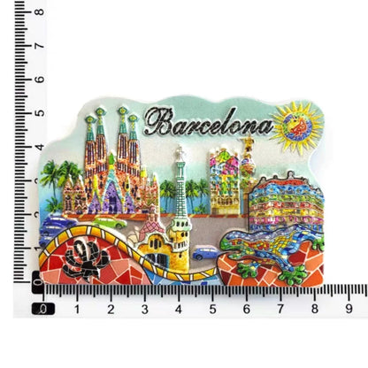 Europe Spain Barcelona Madrid Valencia Alicante Benidorm  3D Fridge Magnets Decoration Handicraft Magnetic Refrigerator