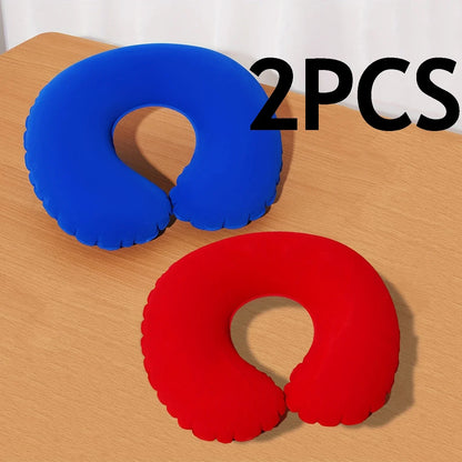 2Pcs/Pack Inflatable U-shaped Pillow, Portable Folding Neck Pillow for Travel, Suitable for Travel