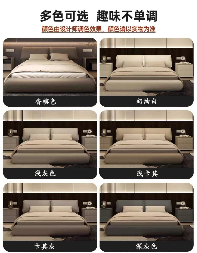 High End European Double Bed Headboard Glamorous Full Size Twin Bed Frame Luxury Platform Wood Cama Box Casal Nordic Furniture