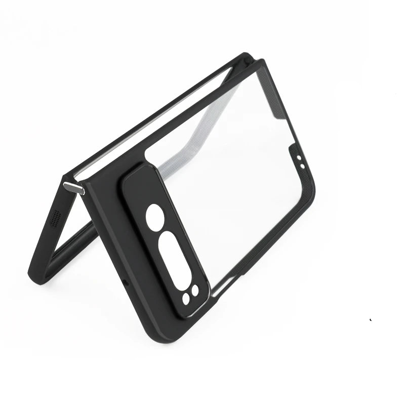 For Google Pixel Fold Case Cover Google Pixel Fold Capa Black Frame Shockproof Back Len Protector Clear Fundas Google Pixel Fold