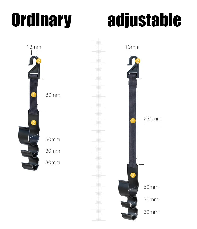 2pcs Car Back Seat Hook Multi-function Rear Seat Headrest Hanging Hook Umbrella Holder Seat Back Storage Interior Organizer