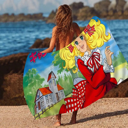 Candy Candy Beach Towel Colorful Bath Towels For Girl Microfiber Quick Dry Custom Sand Free Beach Yoga Spa Gym Pool