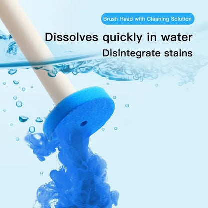 Disposable Toilet Brush Cleaner with Long Handle Bathroom Cleaning Sponge Brush with Replaceable Brush Head Toilet Accessories