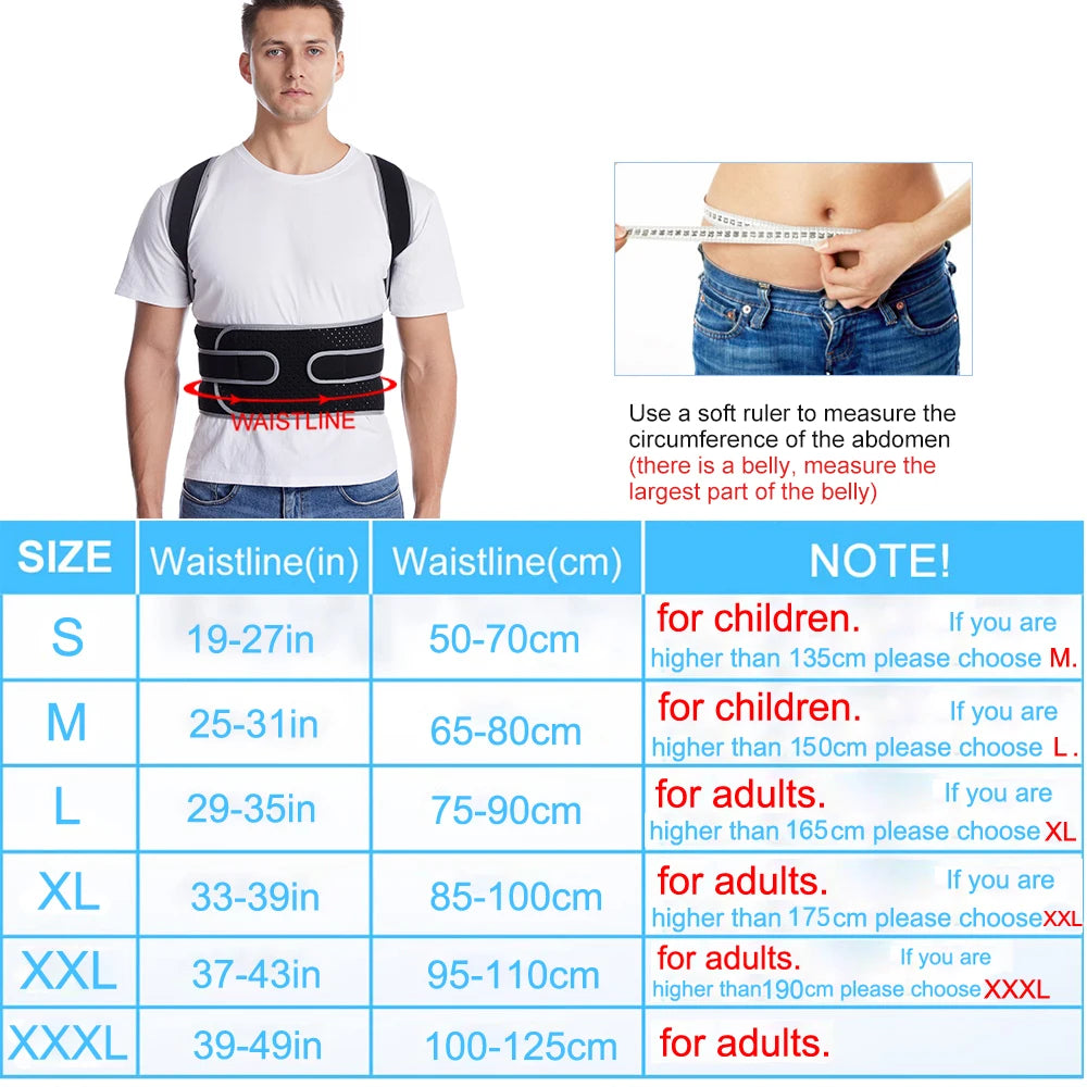 Posture Corrector for Men Women - Adjustable Back Brace for Upper&Lower Back Pain - Lumbar & Shoulder Support to Improve Posture