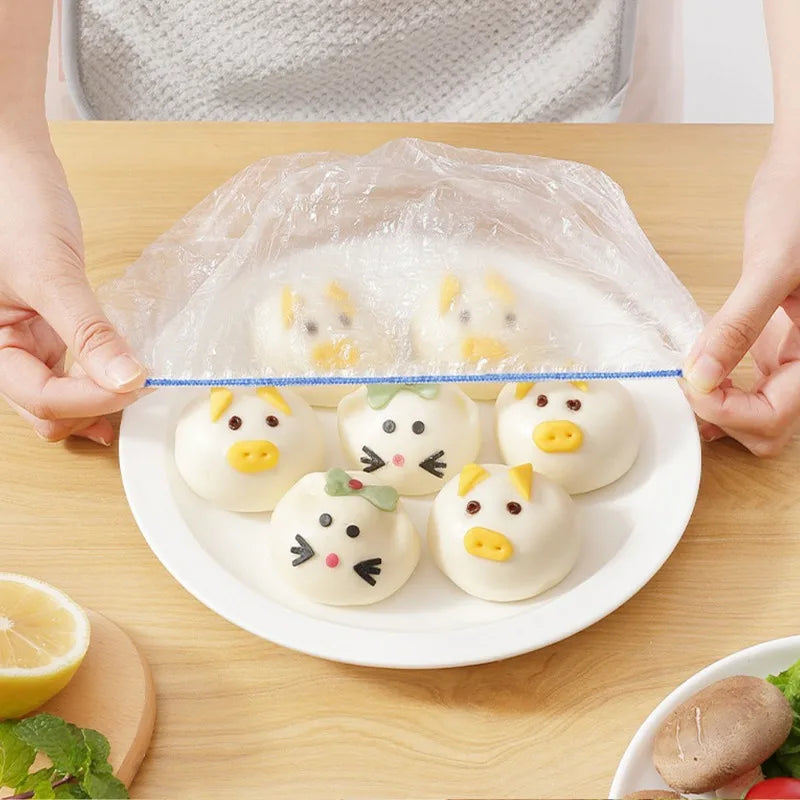 Reusable Disposable Food Cover Colorful Elastic Plate Fruit Cover Lids Fresh-keeping Food Wrap Bags Covers Kitchen Accessories