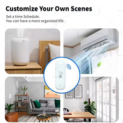Smart Zigbee Temperature Humidity Sensor Home Indoor Hygrometer Thermometer Smart App Remote Monitor Work With Alexa Zigbee2MQTT