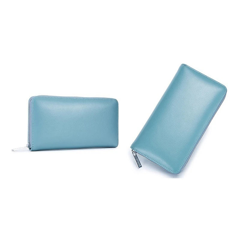 Women RFID Blocking Wallet Genuine Leather Anti Theft 36 Card Holders Women Wallets With Phone Case Clutch Bags Coin Purse Girl