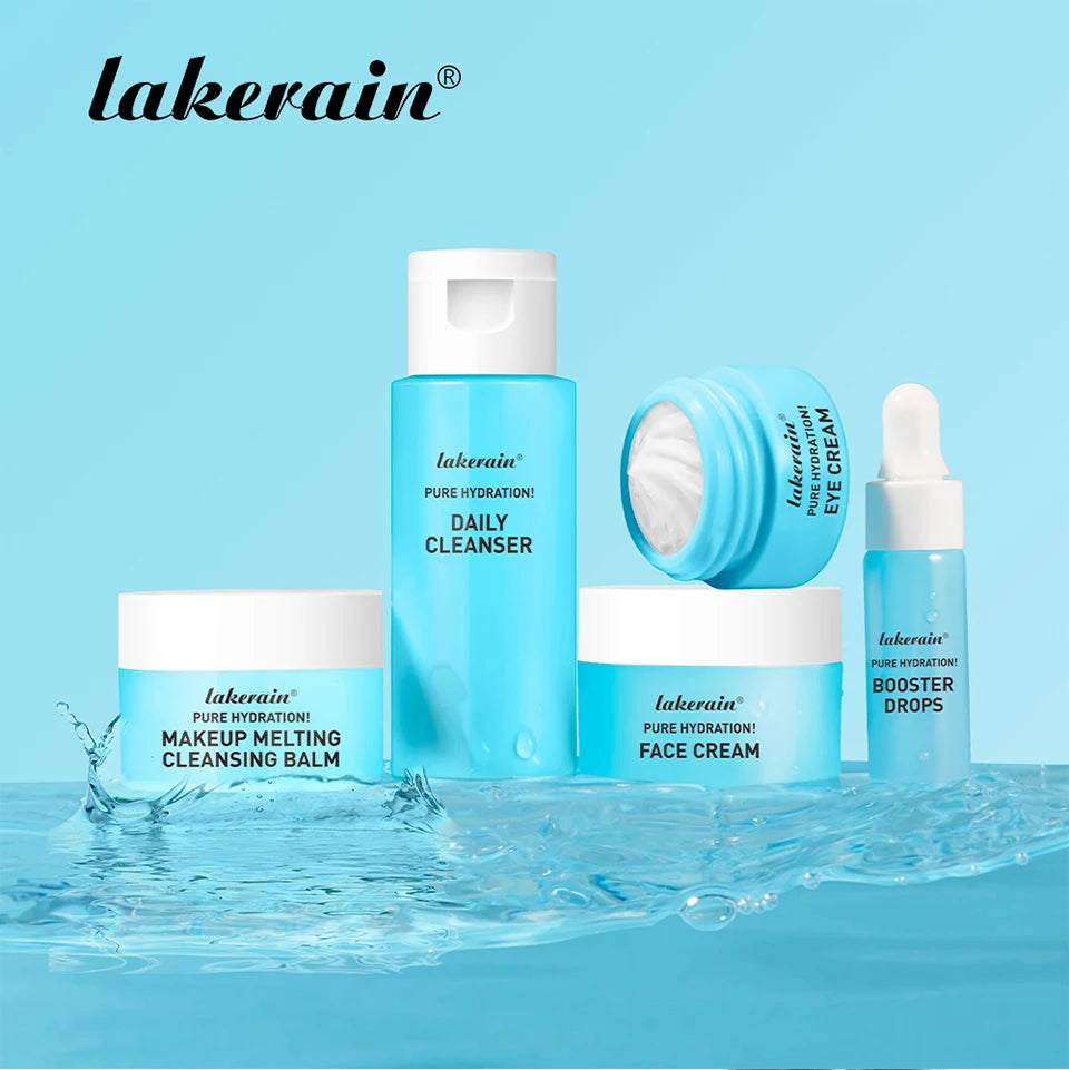 Skincare Mini Kit Cleanser Makeup Remover Moisturiser & Eye Cream For Hydrating Skin Airplane-Friendly Sizes Skincare Set