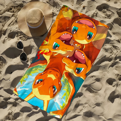 Towel Beach C-Charmander MNS P-PokemonS-ES Quick Dry Pool Camping Towels Travel Soft Gift Gym Shower Sports