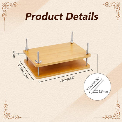 Book Press Bamboo Book Press Bookbinding Stable Book Binding Tool Manual Paper Press Handmade Book Binding 2 Floor Portable Book