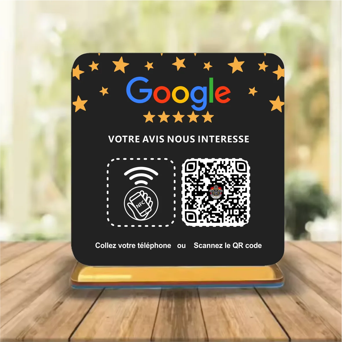 Custom Google Review Sign With Stand Scan QR Code Business Decor Acrylic Google Review NFC QR Code Sign Review Us on Google