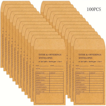50/100 Pcs Church Supplies Tithe and Offering Envelope  Offering Tithe Envelopes for Religious Church