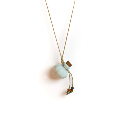 Handmade Ceramic Perfume Bottle Pendant Essential Oil Diffuser Artisan Craft Jewelry